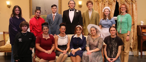 Ms. Kathy Weber (far right), with the cast of Plaza Suite, the final play directed by Ms. Weber at Lake Park.